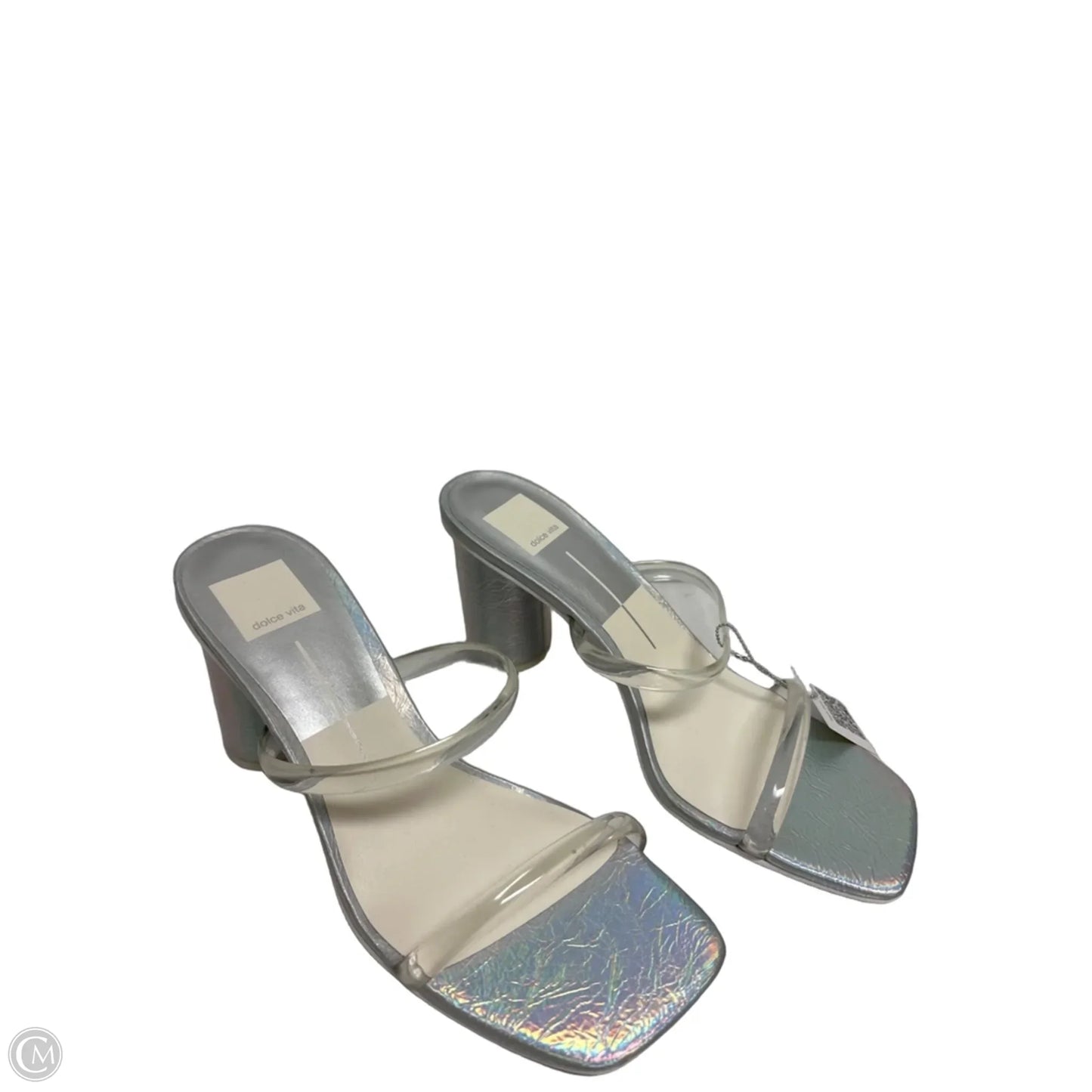 Sandals Heels Block By Dolce Vita In Silver, Size: 8.5