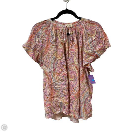 Top Short Sleeve By Elie Tahari In Multi-colored, Size: M