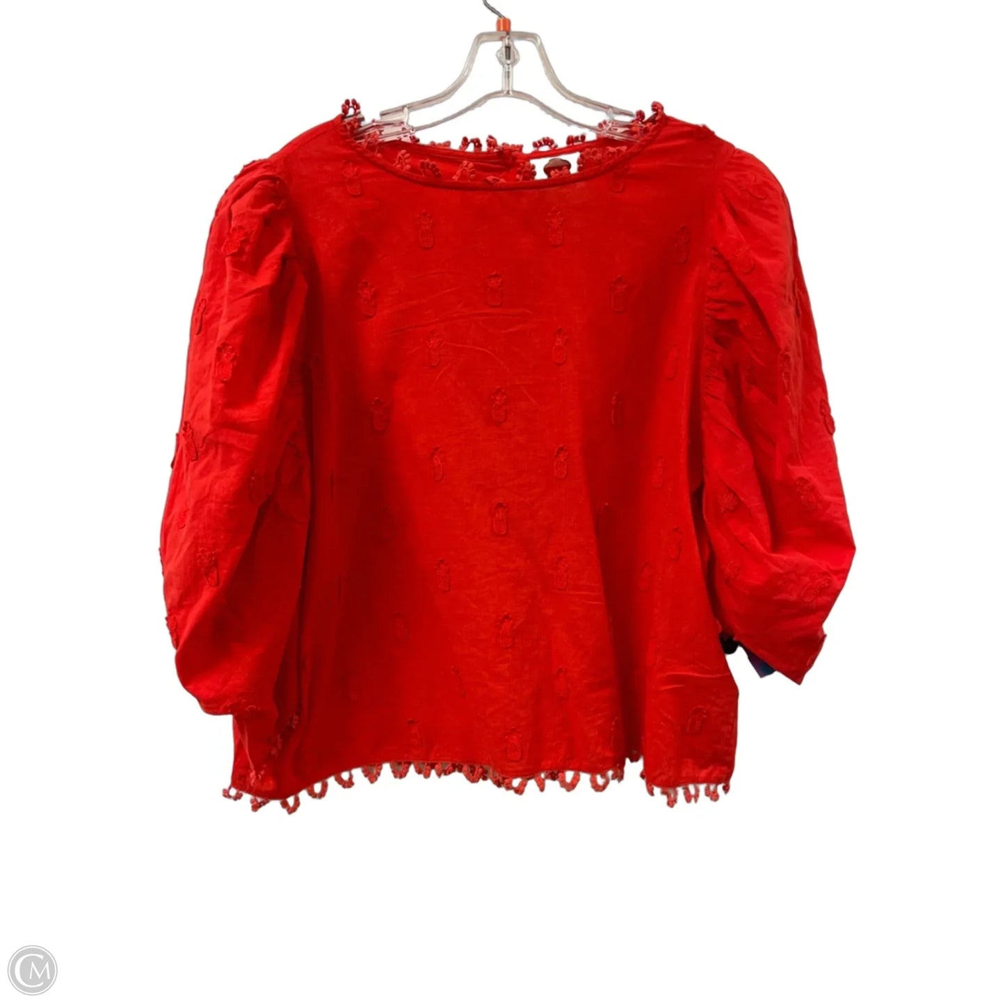 Top Long Sleeve By Farm Rio In Red, Size: Xl