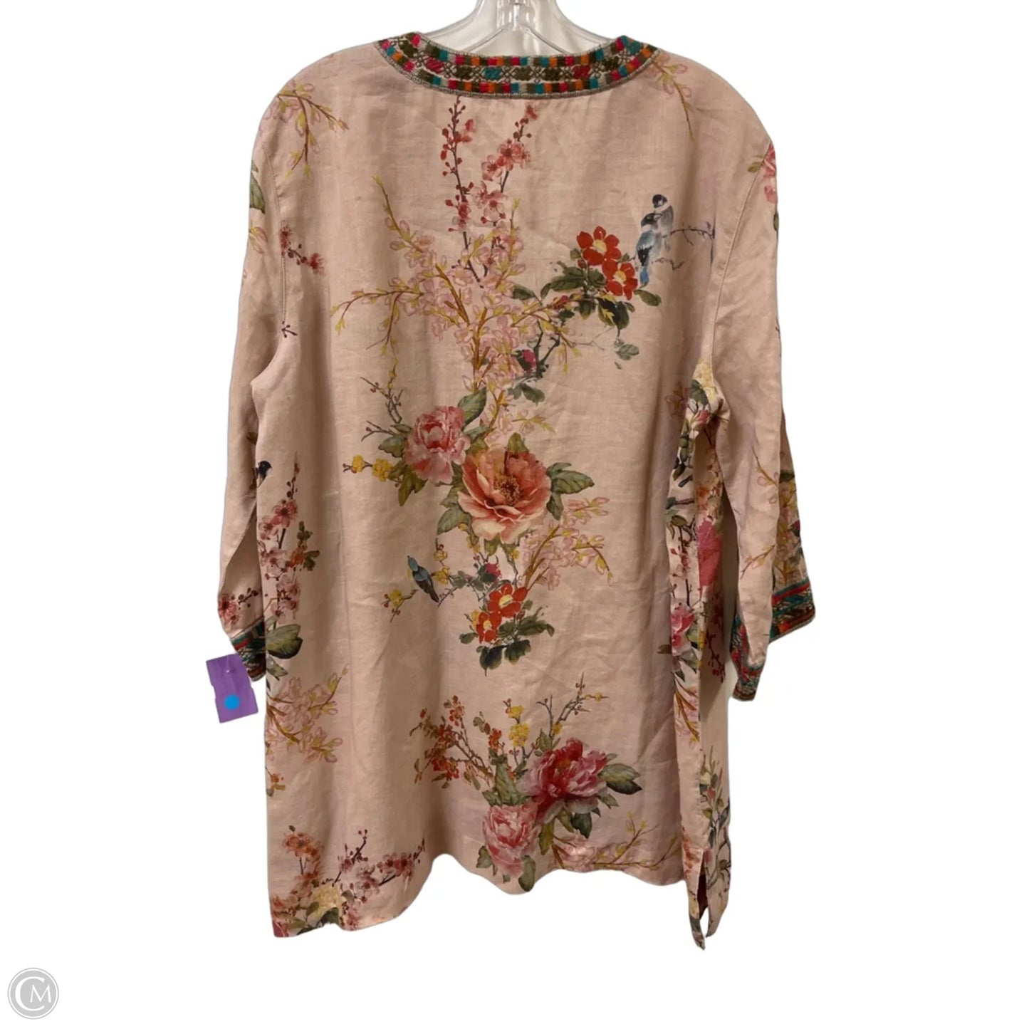 Top Long Sleeve By John Mark In Floral Print, Size: L