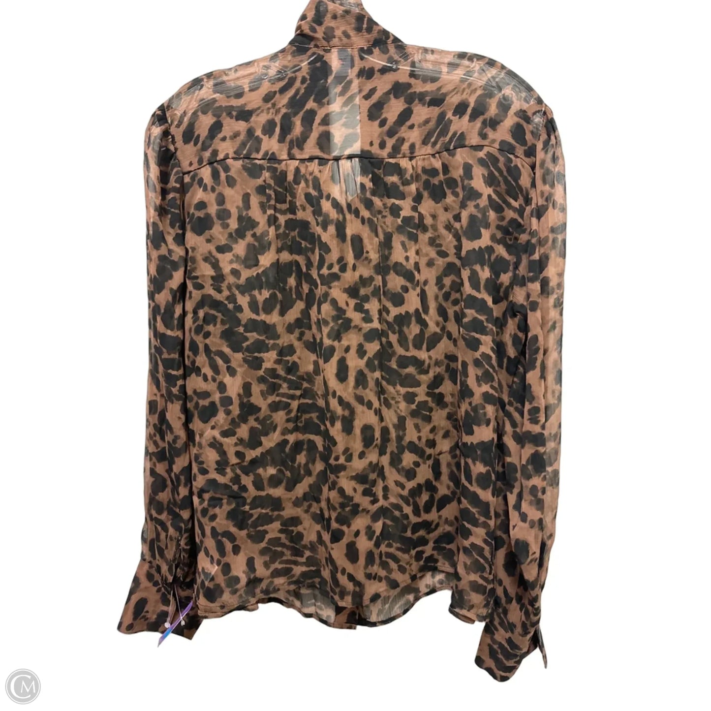 Blouse Long Sleeve By Old Navy In Animal Print, Size: L