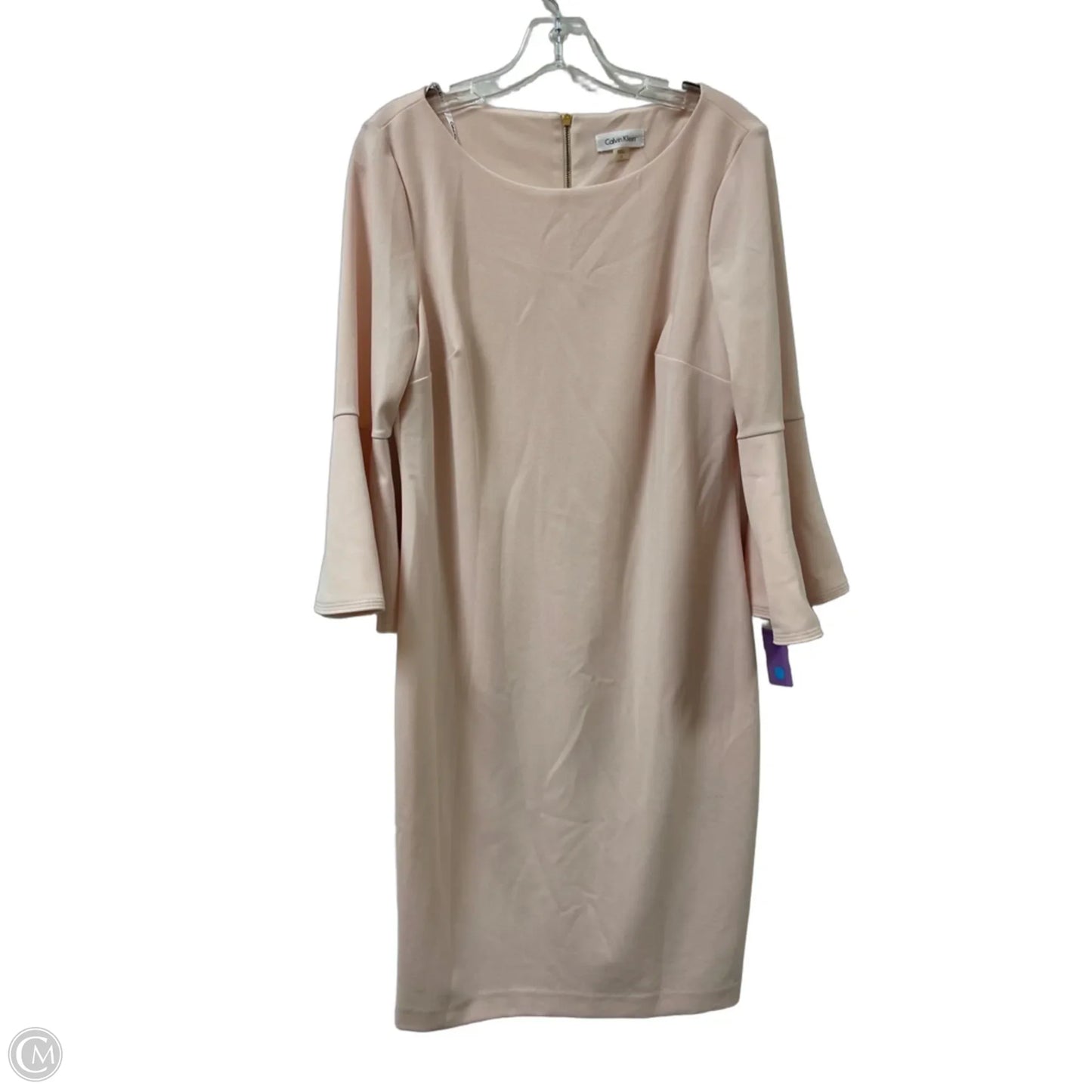 Dress Casual Midi By Calvin Klein In Pink, Size: L