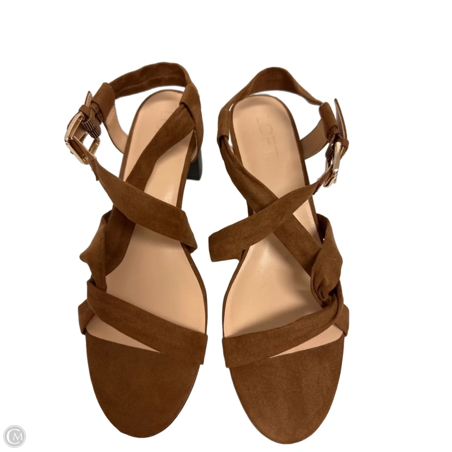 Sandals Heels Block By Loft In Brown, Size: 9