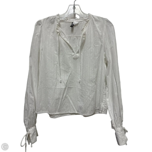 Top Long Sleeve By Divided In White, Size: S