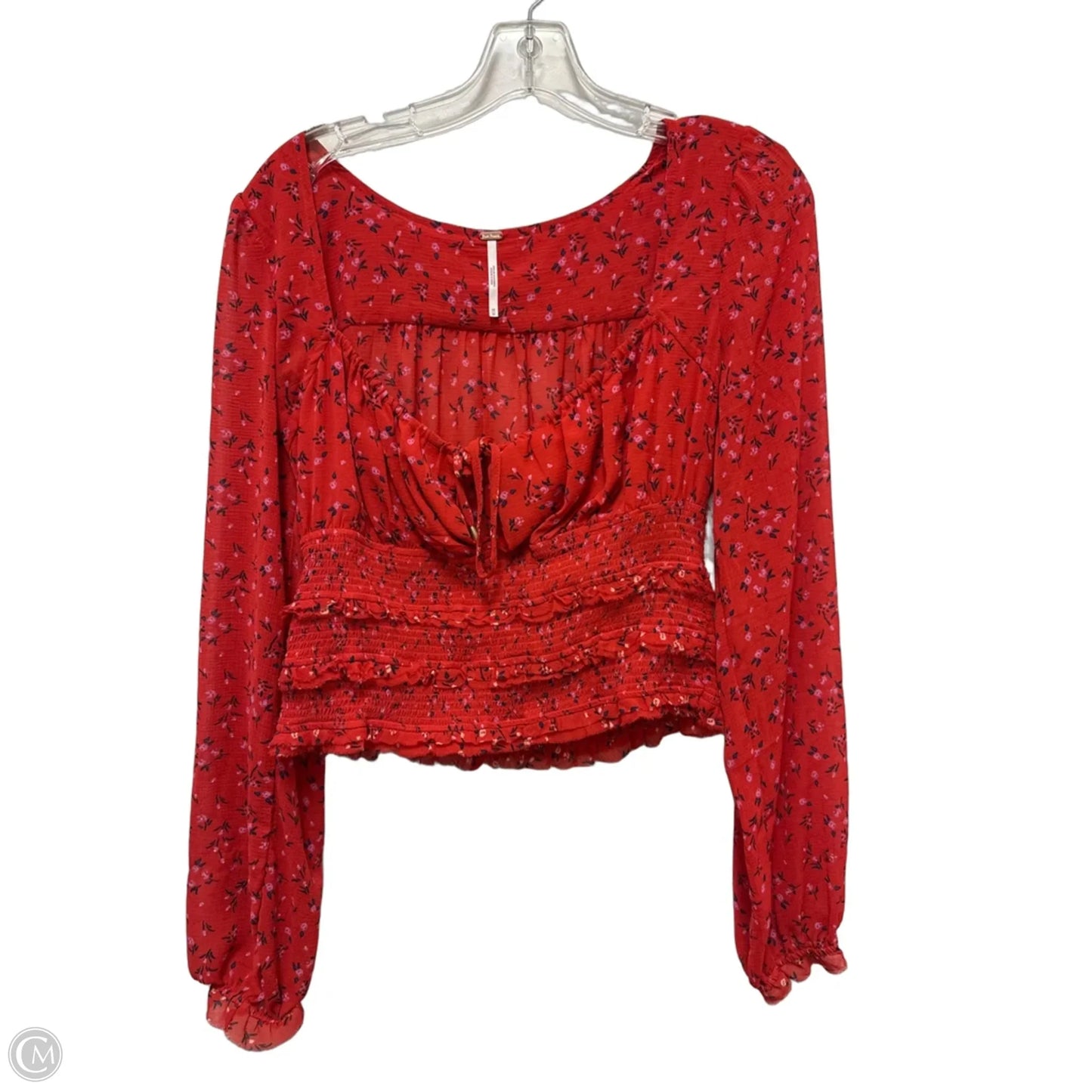 Top 2pc 3/4 Sleeve By Free People In Red, Size: M