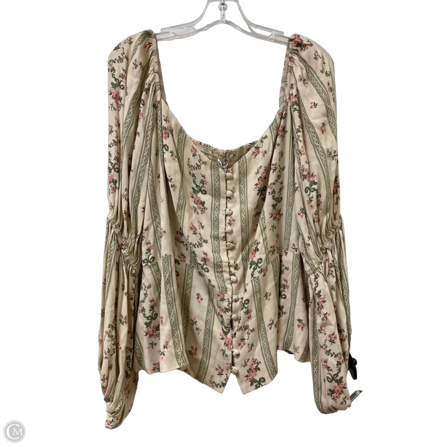 Top Long Sleeve By Reformation In Floral Print, Size: 2x