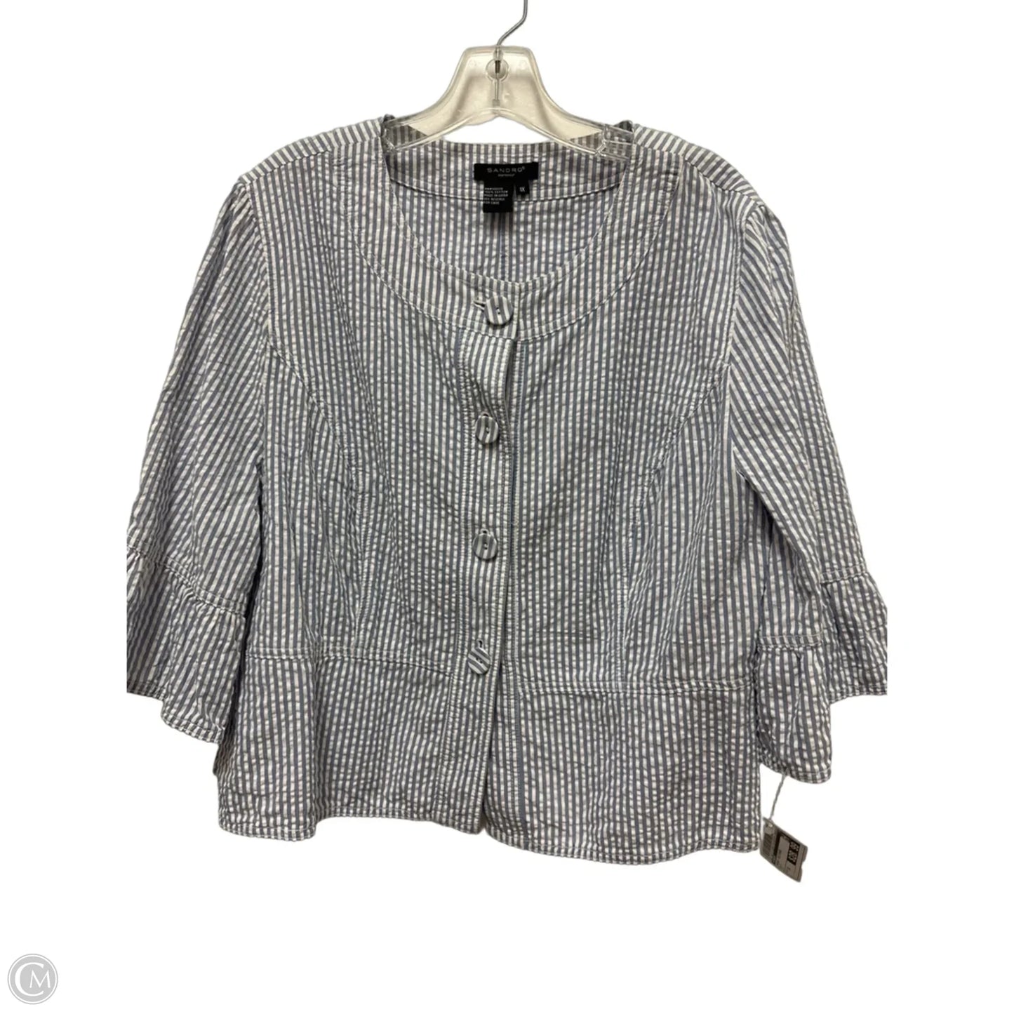 Jacket Designer By Sandro In Blue, Size: 1x