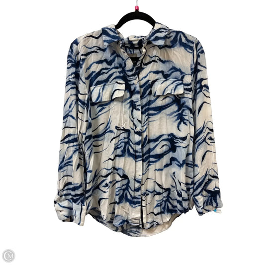 Blouse Long Sleeve By Chicos In Blue, Size: L