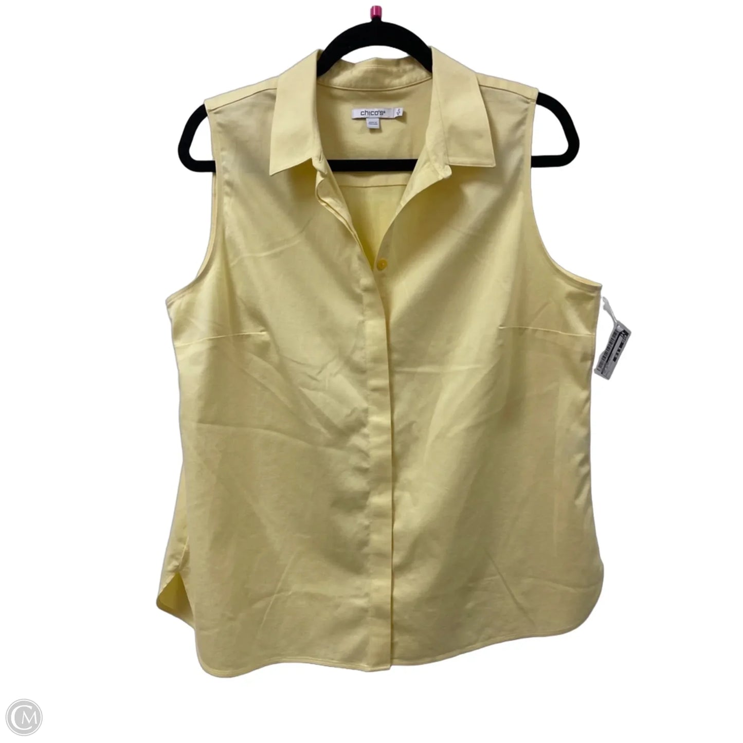 Top Sleeveless By Chicos In Yellow, Size: L