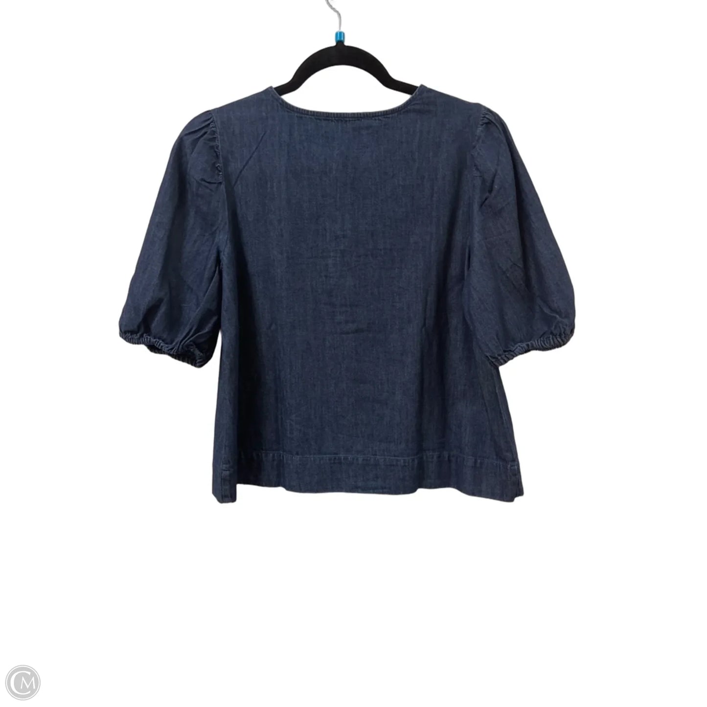Top Short Sleeve By Loft In Blue Denim, Size: S