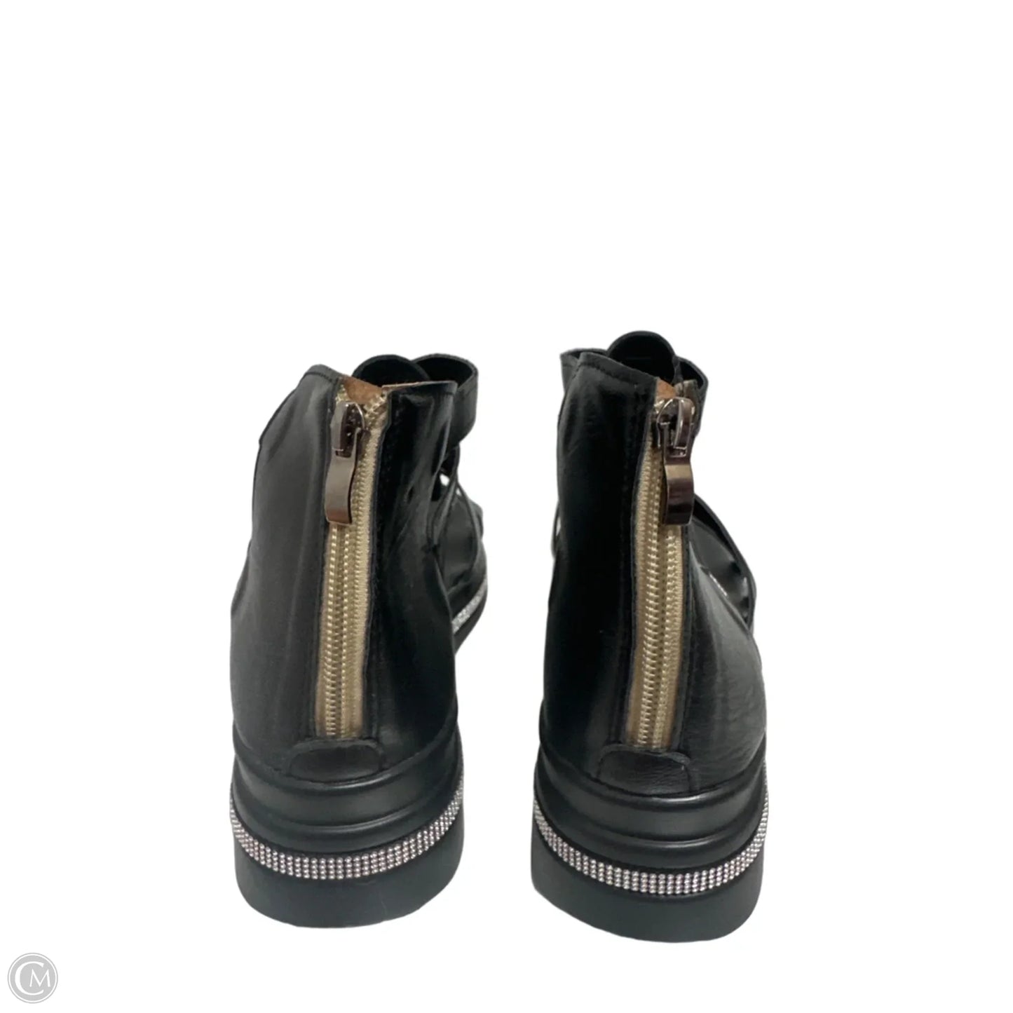 Sandals Flats By Clothes Mentor In Black, Size: 12.5
