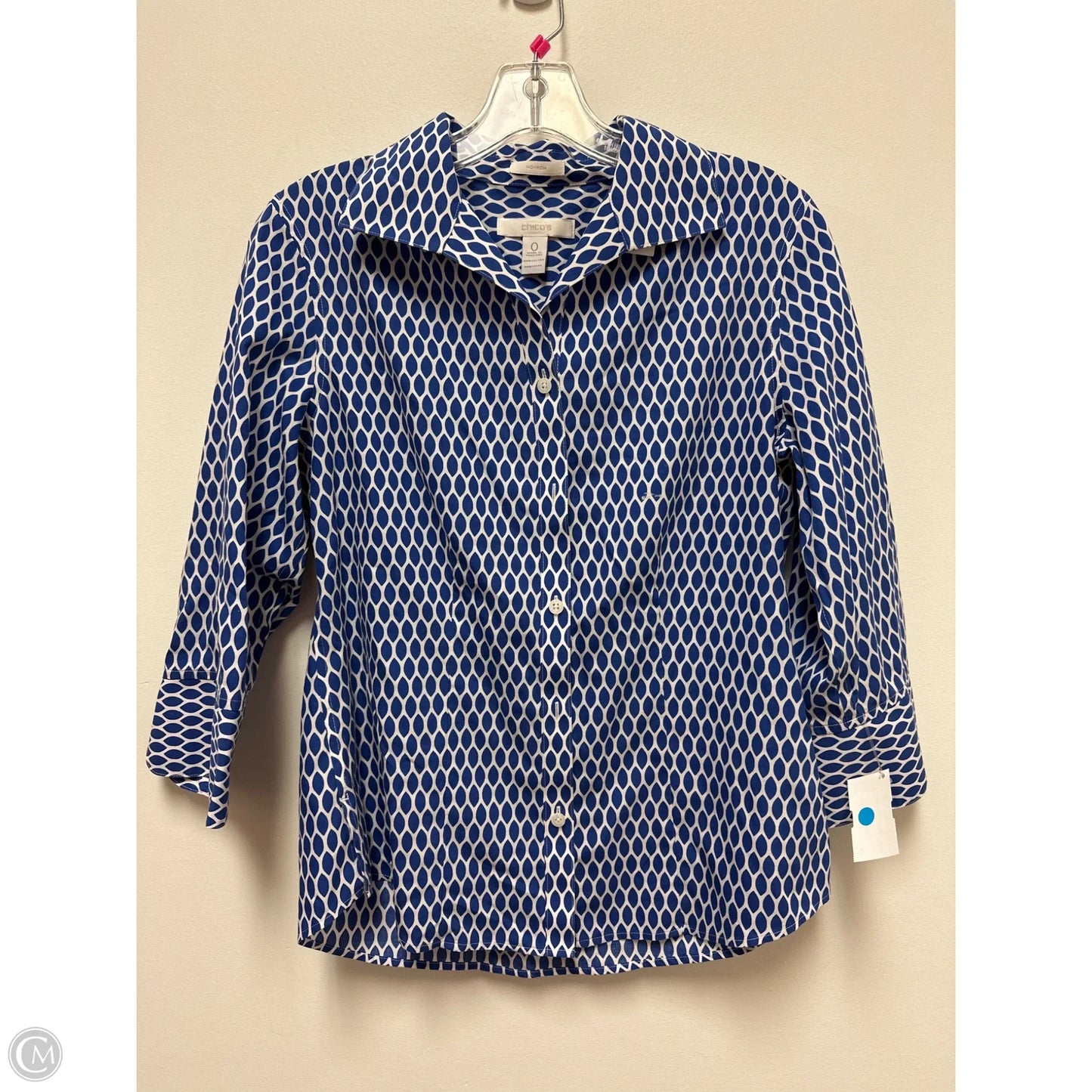 Blouse Long Sleeve By Chicos In Blue, Size: S