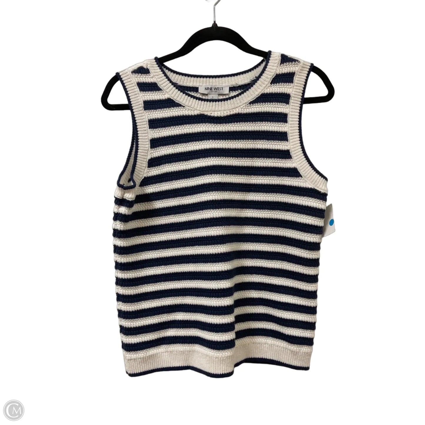 Top Sleeveless By Nine West In Navy, Size: L