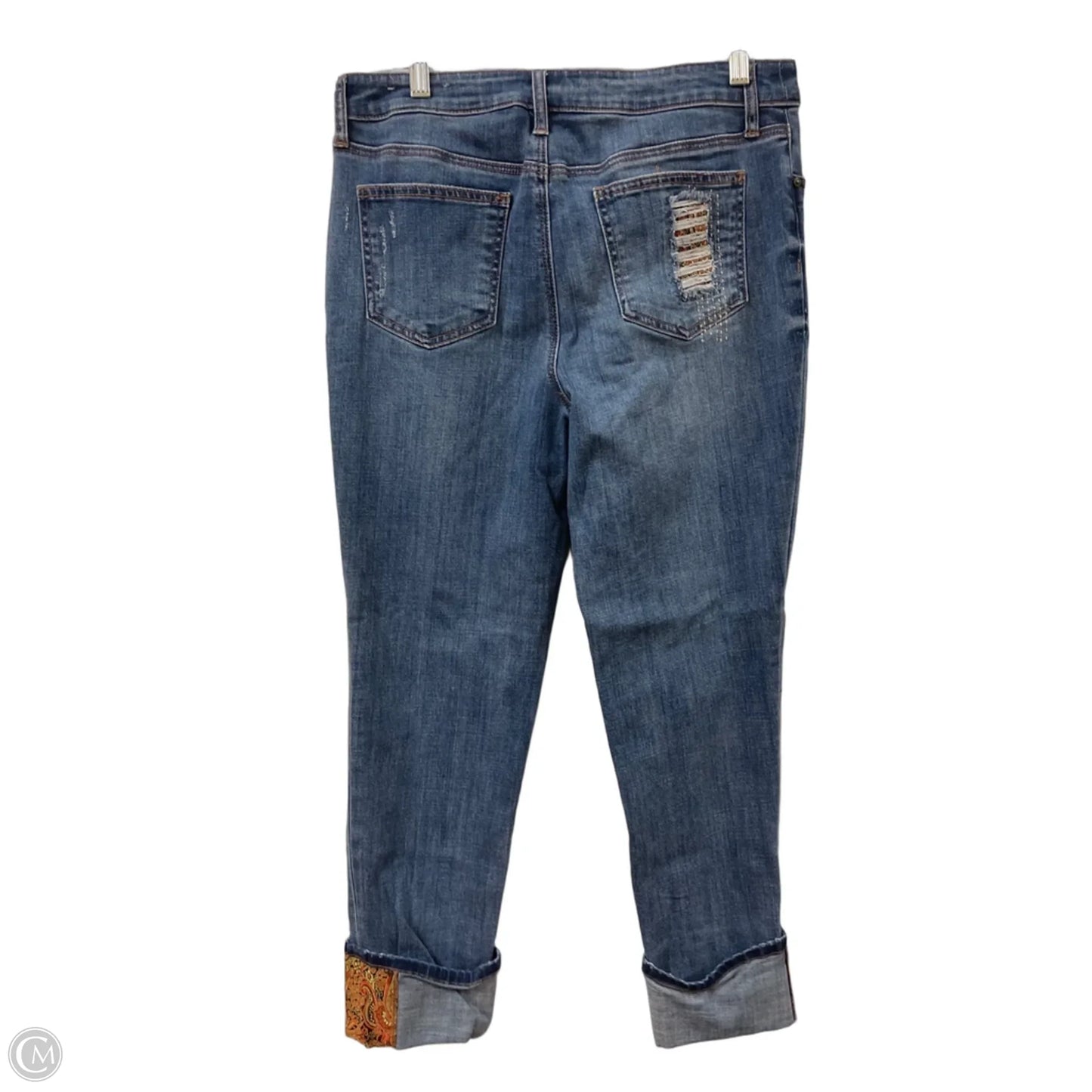 Jeans Straight By Chicos In Blue Denim, Size: 8