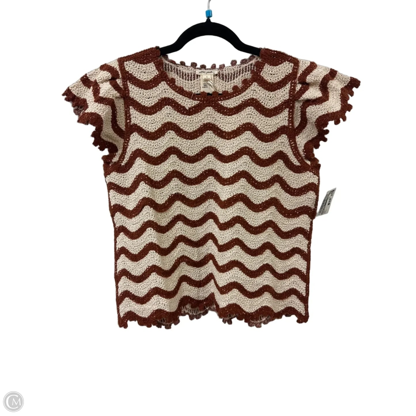 Sweater Short Sleeve By Ultra Pink In Brown, Size: S