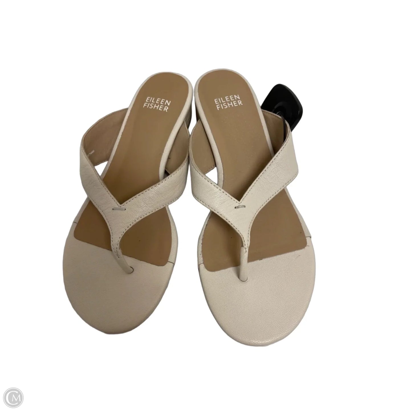 Sandals Heels Block By Eileen Fisher In Cream, Size: 6.5