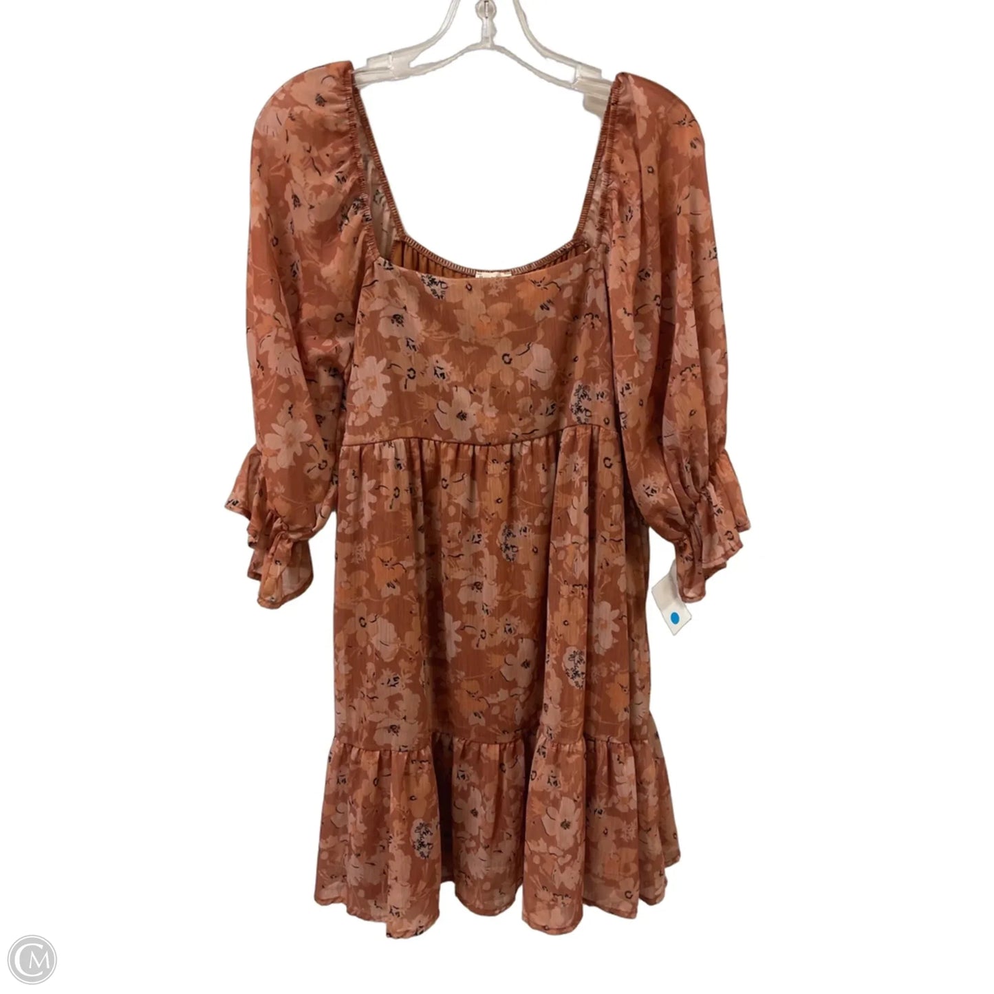Dress Casual Short By Peach Love Cream California In Brown, Size: L