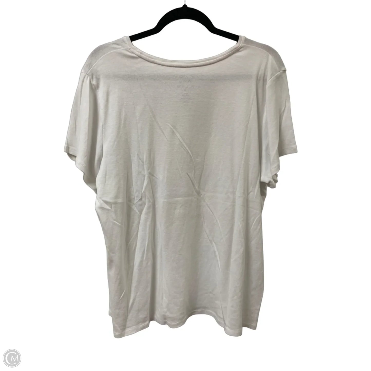 Top Short Sleeve By Croft And Barrow In White, Size: 1x