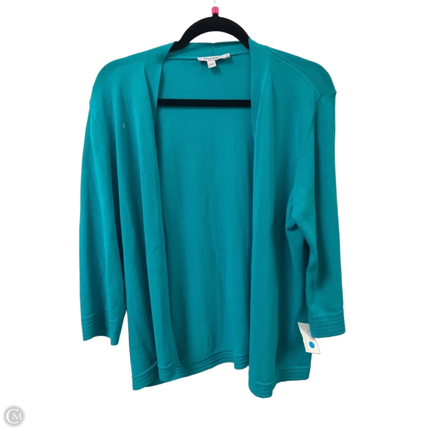 Sweater Cardigan By Chicos In Teal, Size: M