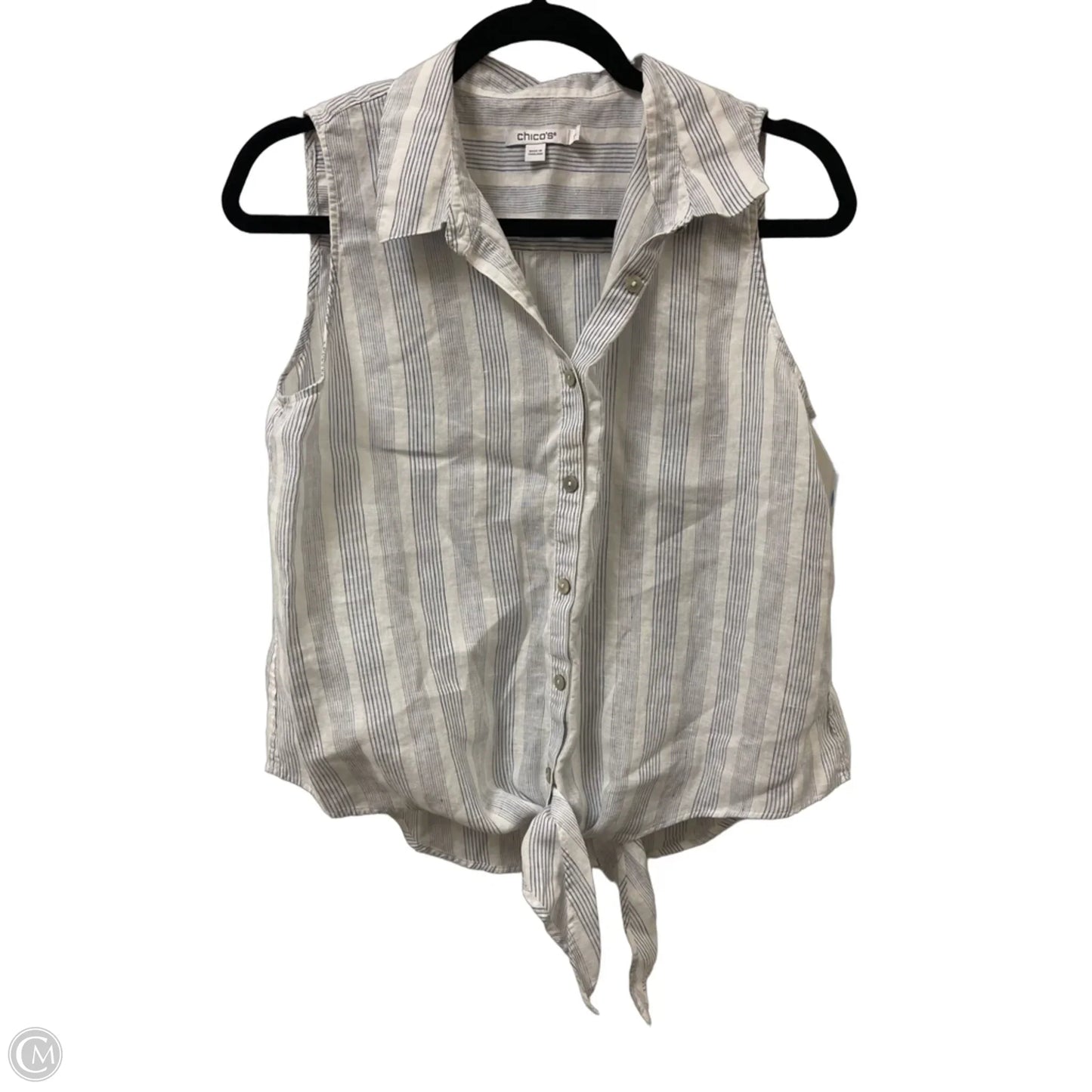 Top Sleeveless By Chicos In Blue, Size: M