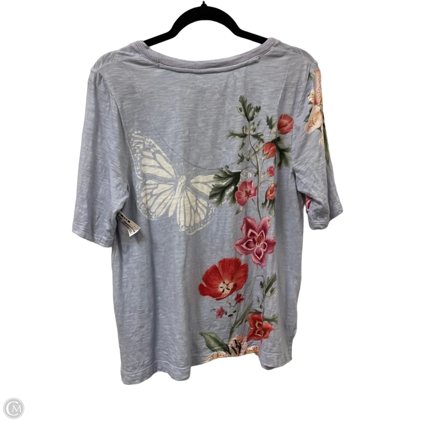 Top Short Sleeve By Chicos In Floral Print, Size: M