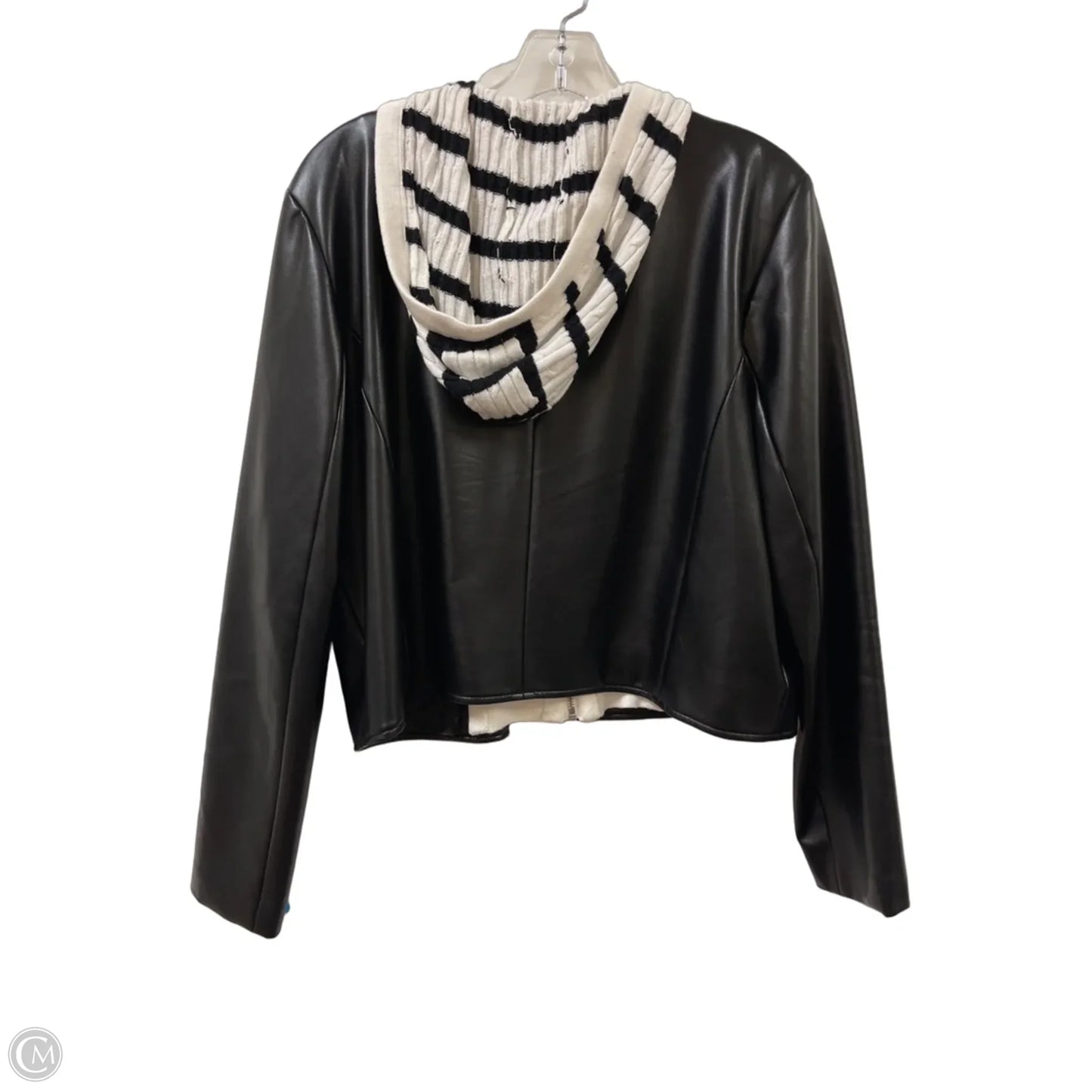 Jacket Moto By Clothes Mentor In Black, Size: L