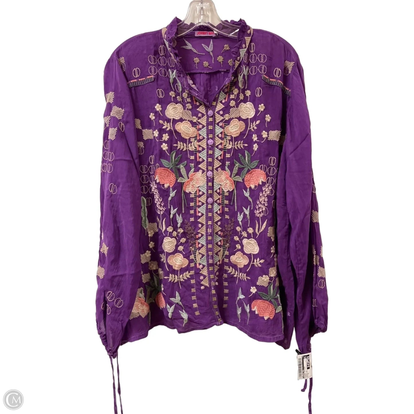 Blouse Designer By Johnny Was In Purple, Size: Xl