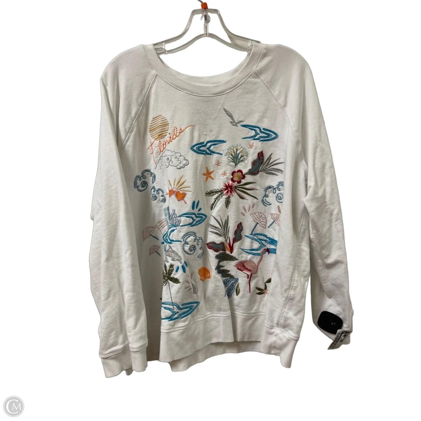 Sweatshirt Designer By Johnny Was In White, Size: Xl
