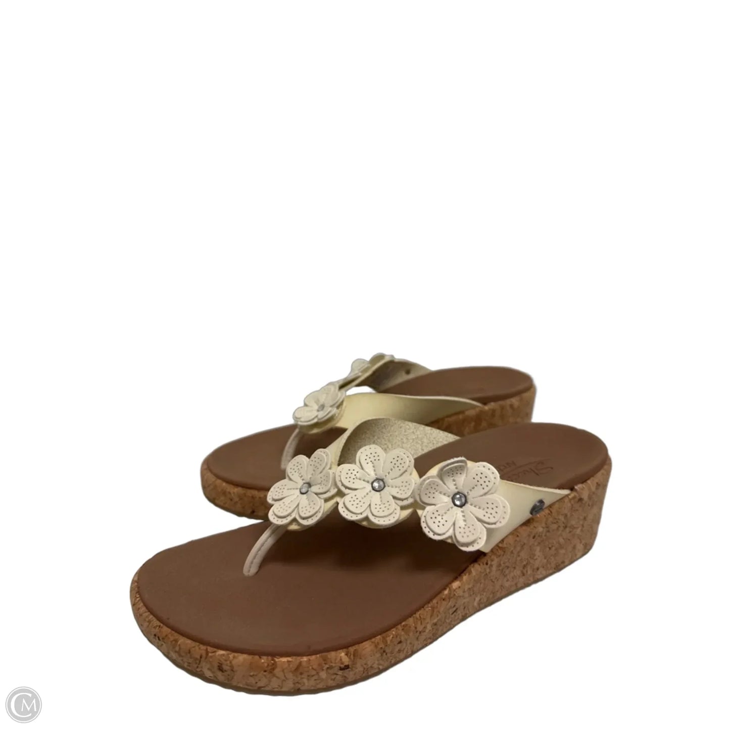 Sandals Heels Wedge By Skechers In Cream, Size: 7.5
