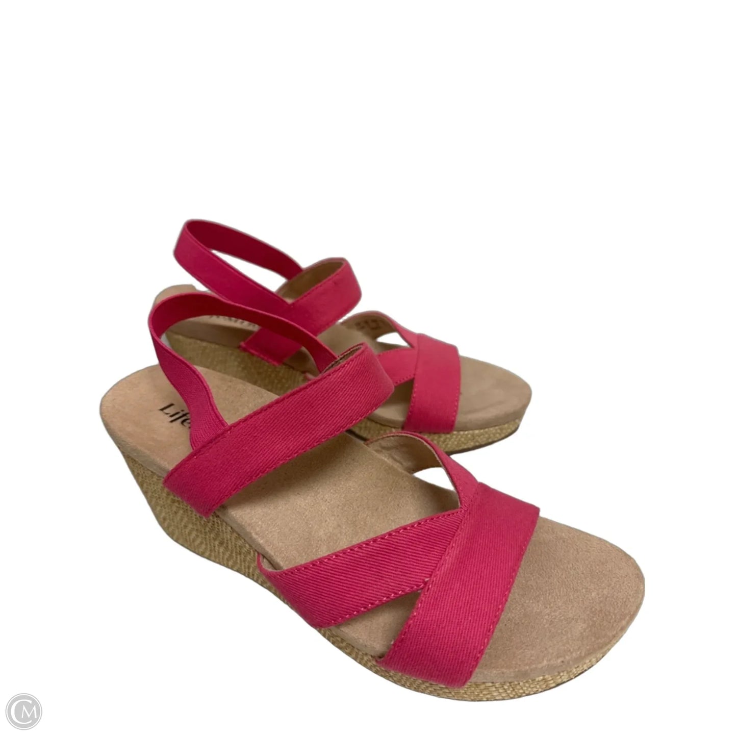 Sandals Heels Wedge By Life Stride In Pink, Size: 7.5