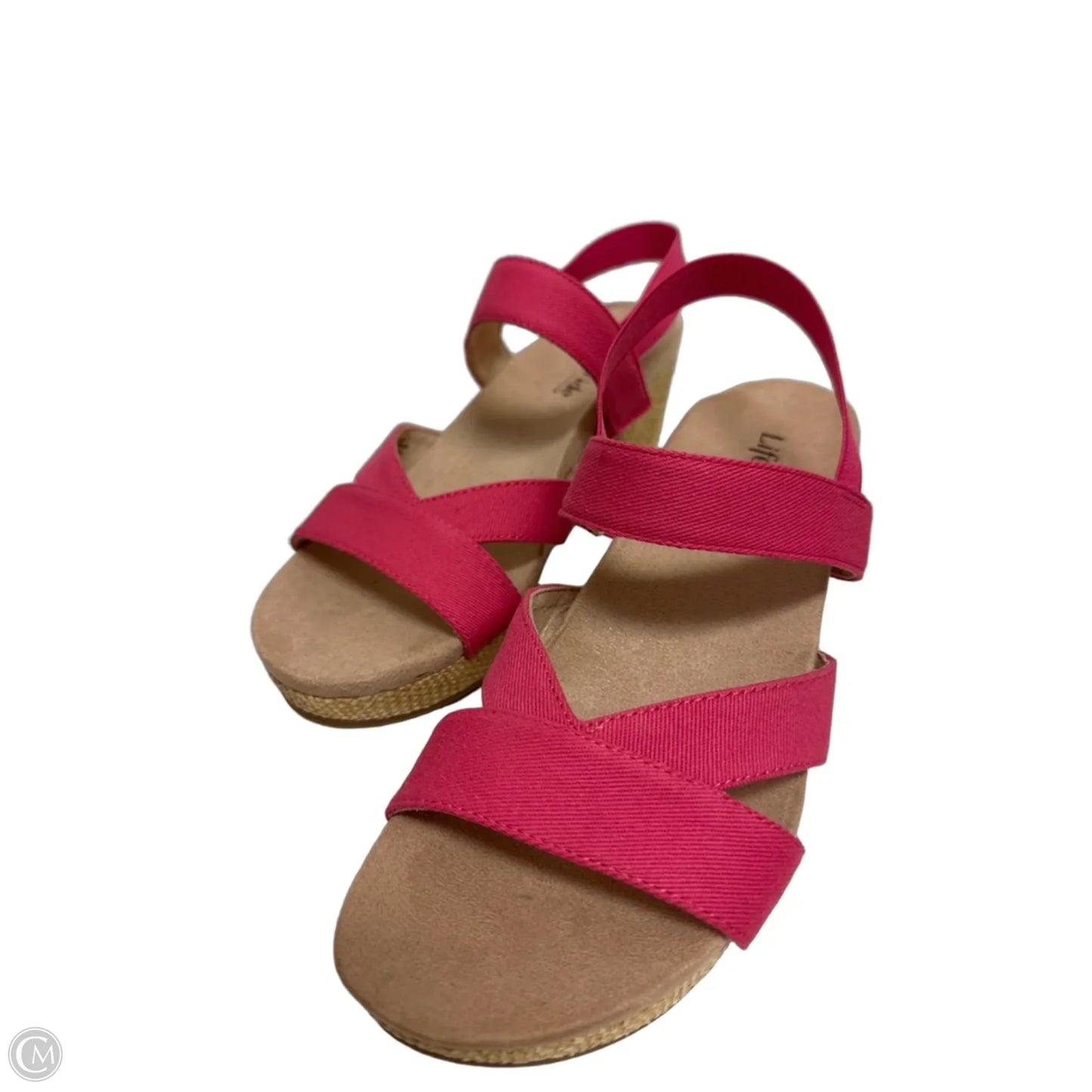 Sandals Heels Wedge By Life Stride In Pink, Size: 7.5