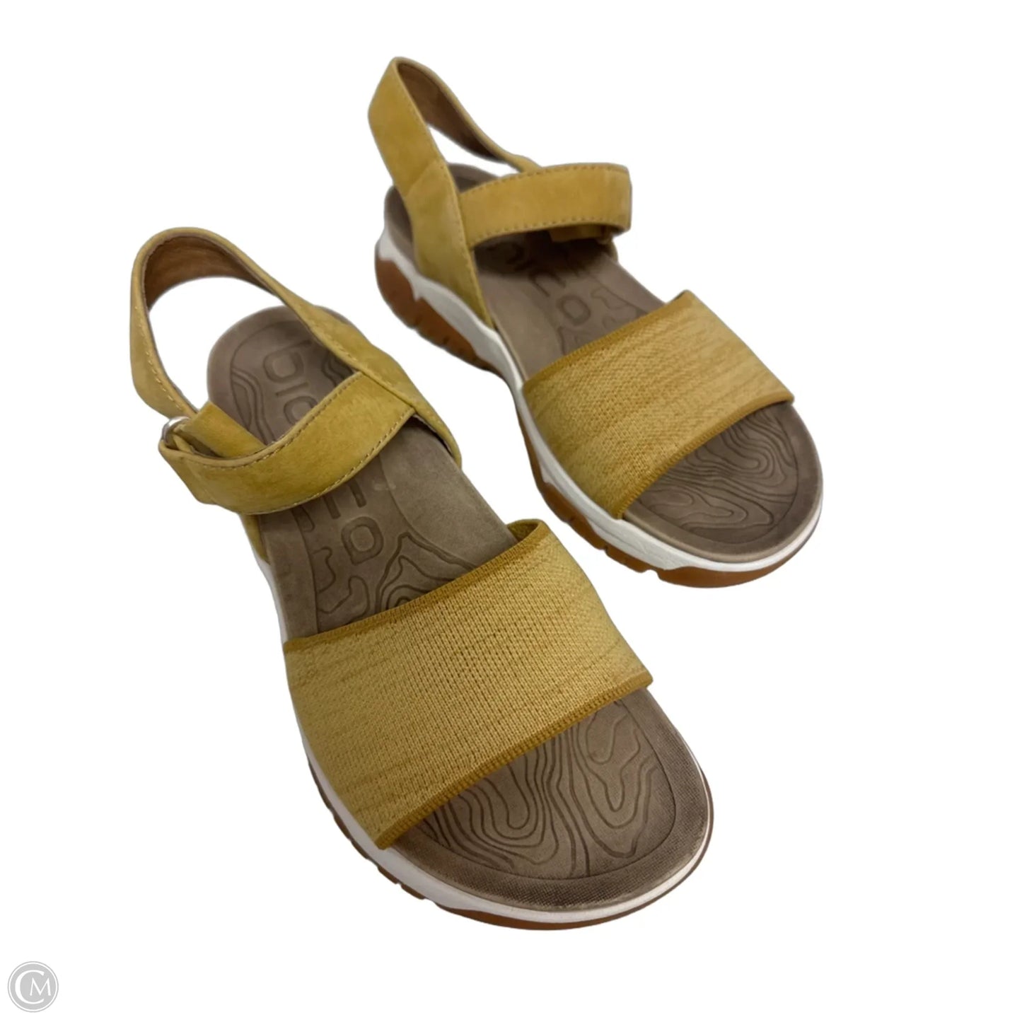 Sandals Heels Wedge By Clothes Mentor In Yellow, Size: 8