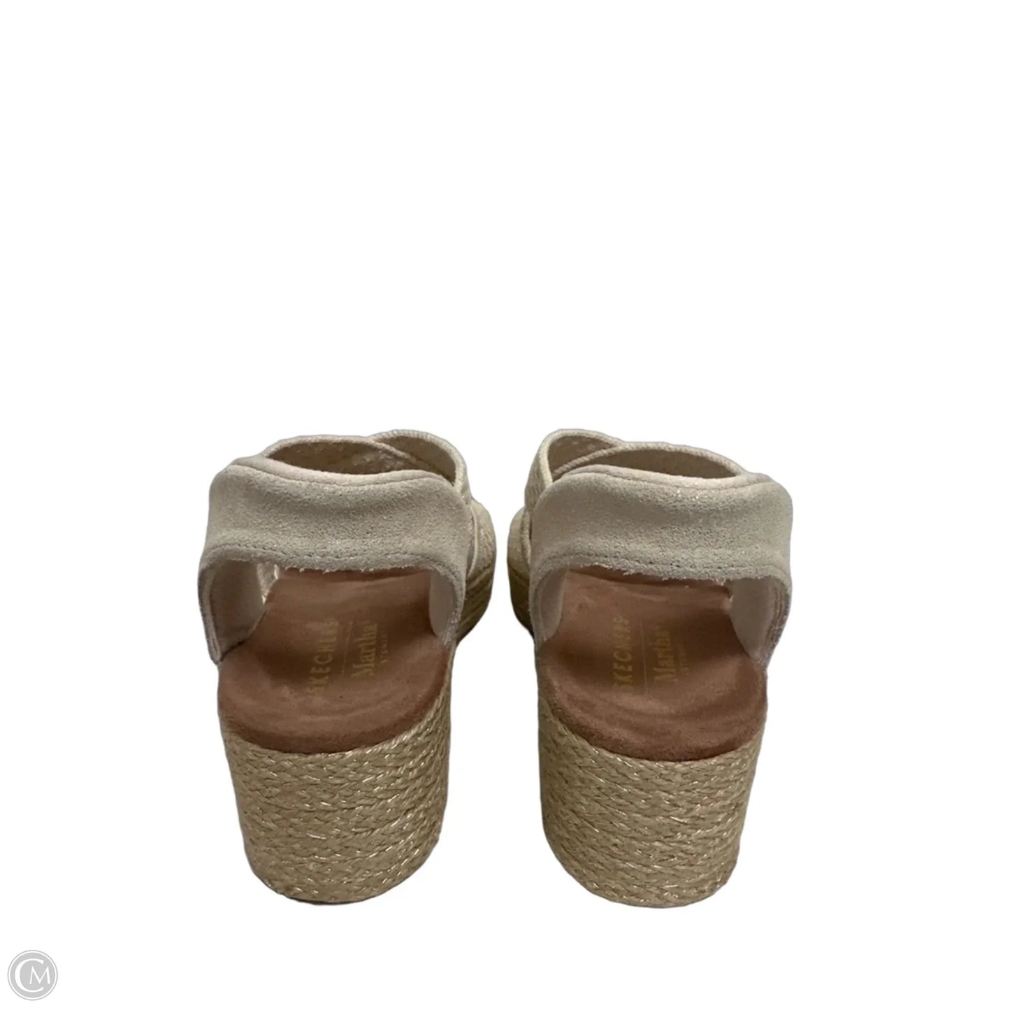 Sandals Heels Wedge By Skechers In Cream, Size: 8