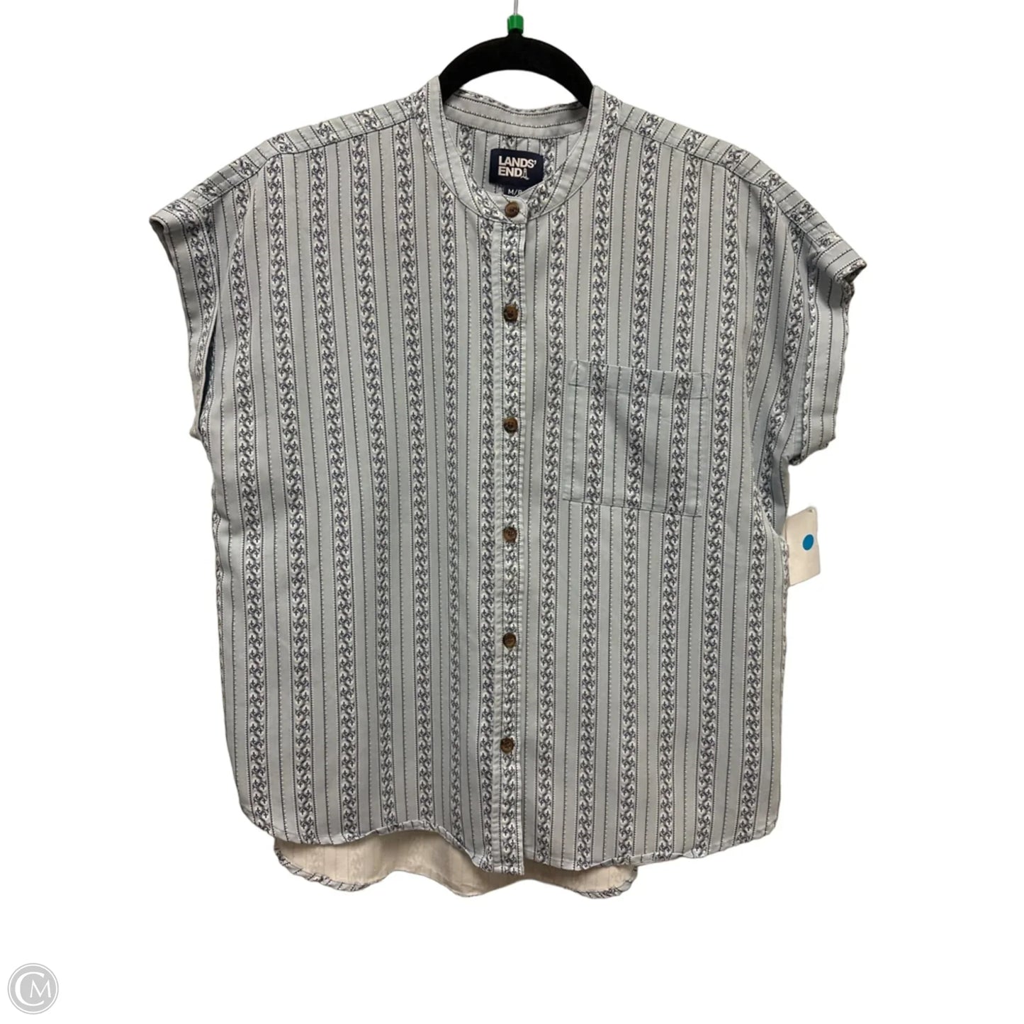 Blouse Short Sleeve By Lands End In Blue, Size: M