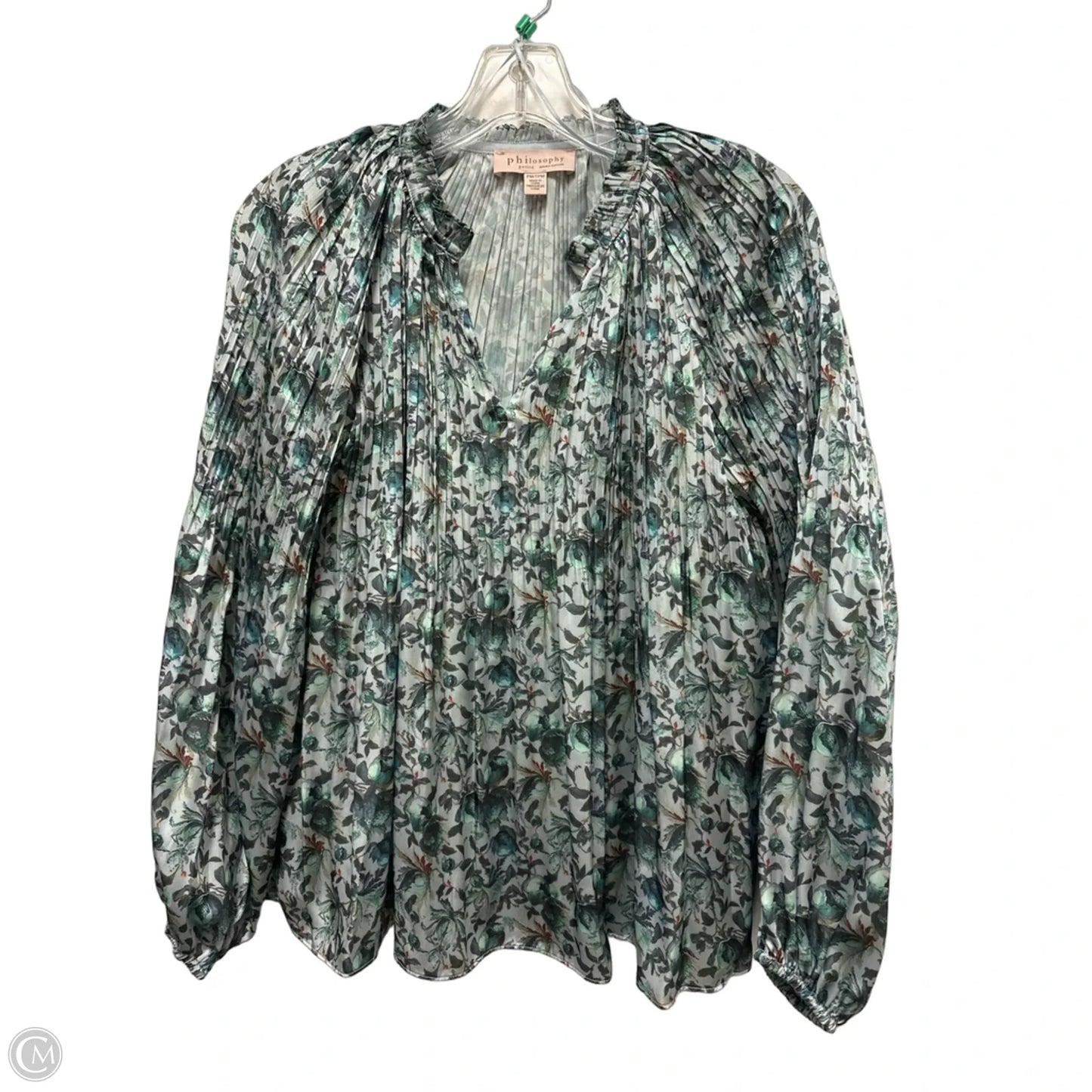 Top Long Sleeve By Philosophy In Green, Size: Mp