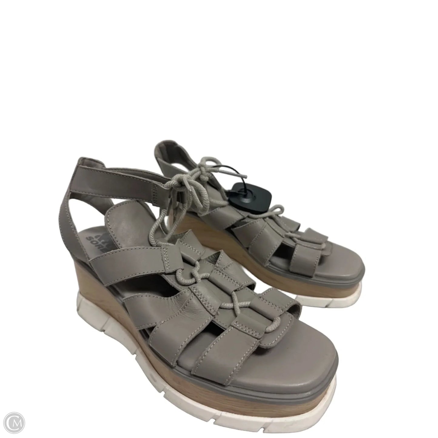 Sandals Heels Wedge By Sorel In Grey, Size: 8.5