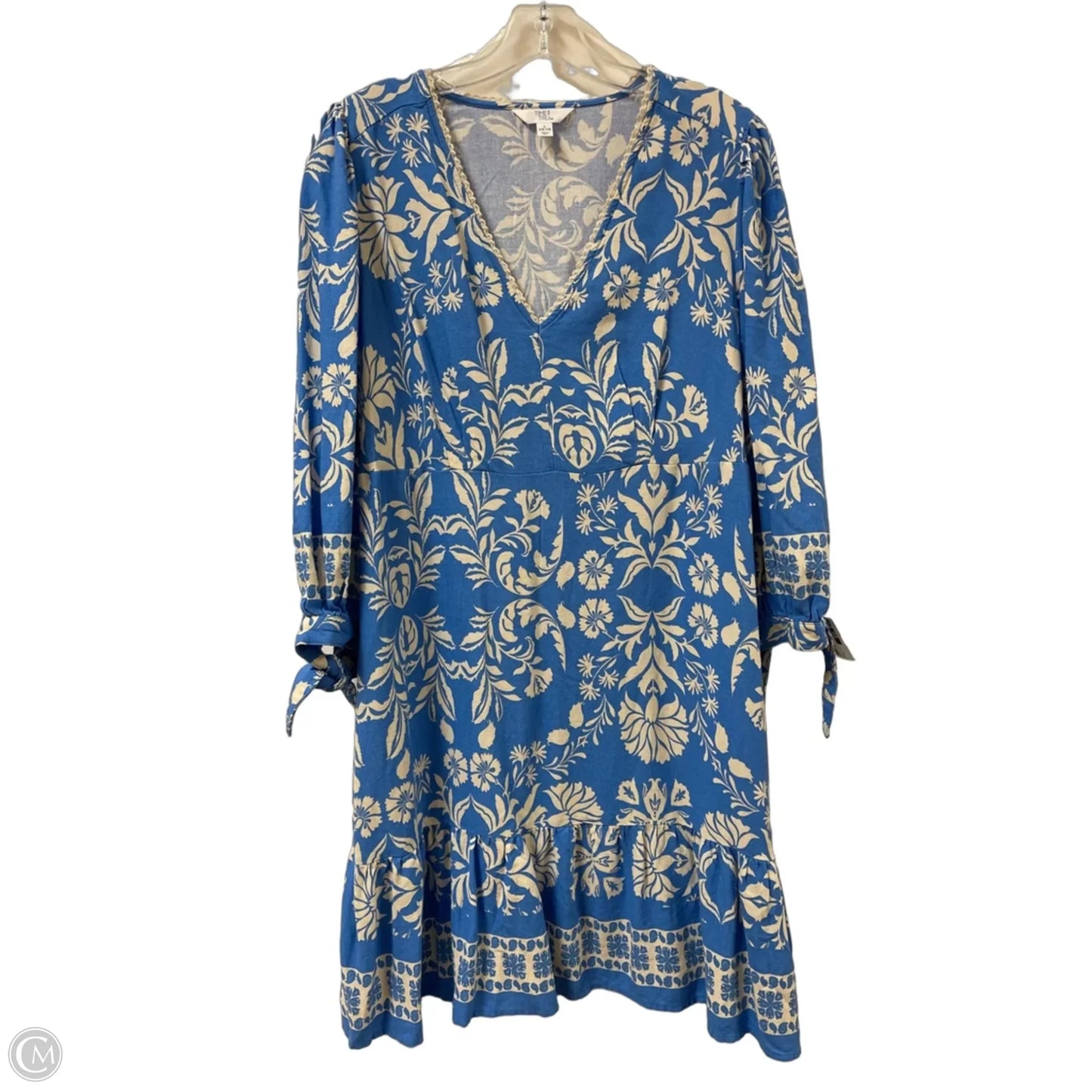 Dress Casual Midi By Time And Tru In Blue, Size: L