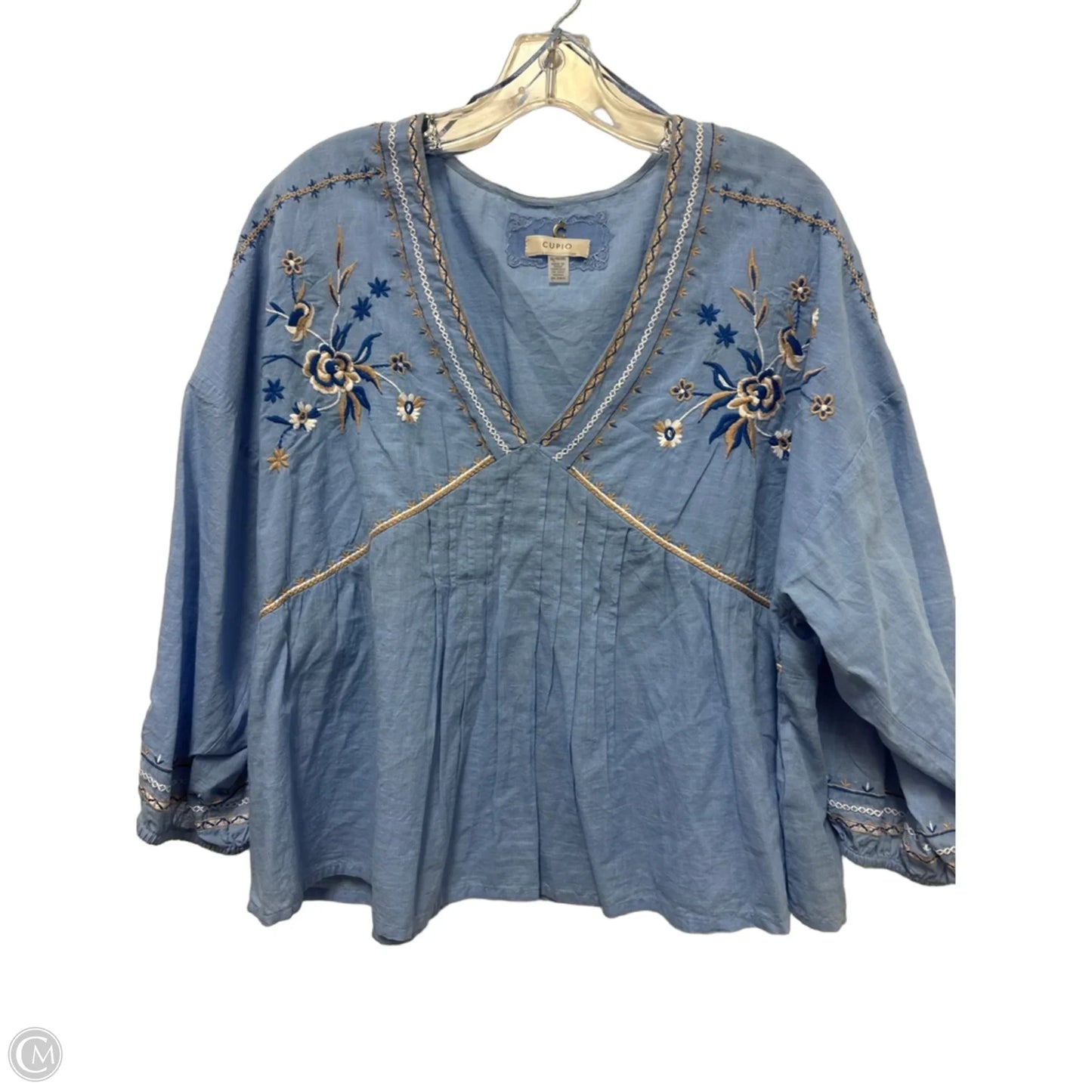 Top Long Sleeve By Cupio In Blue, Size: Xl
