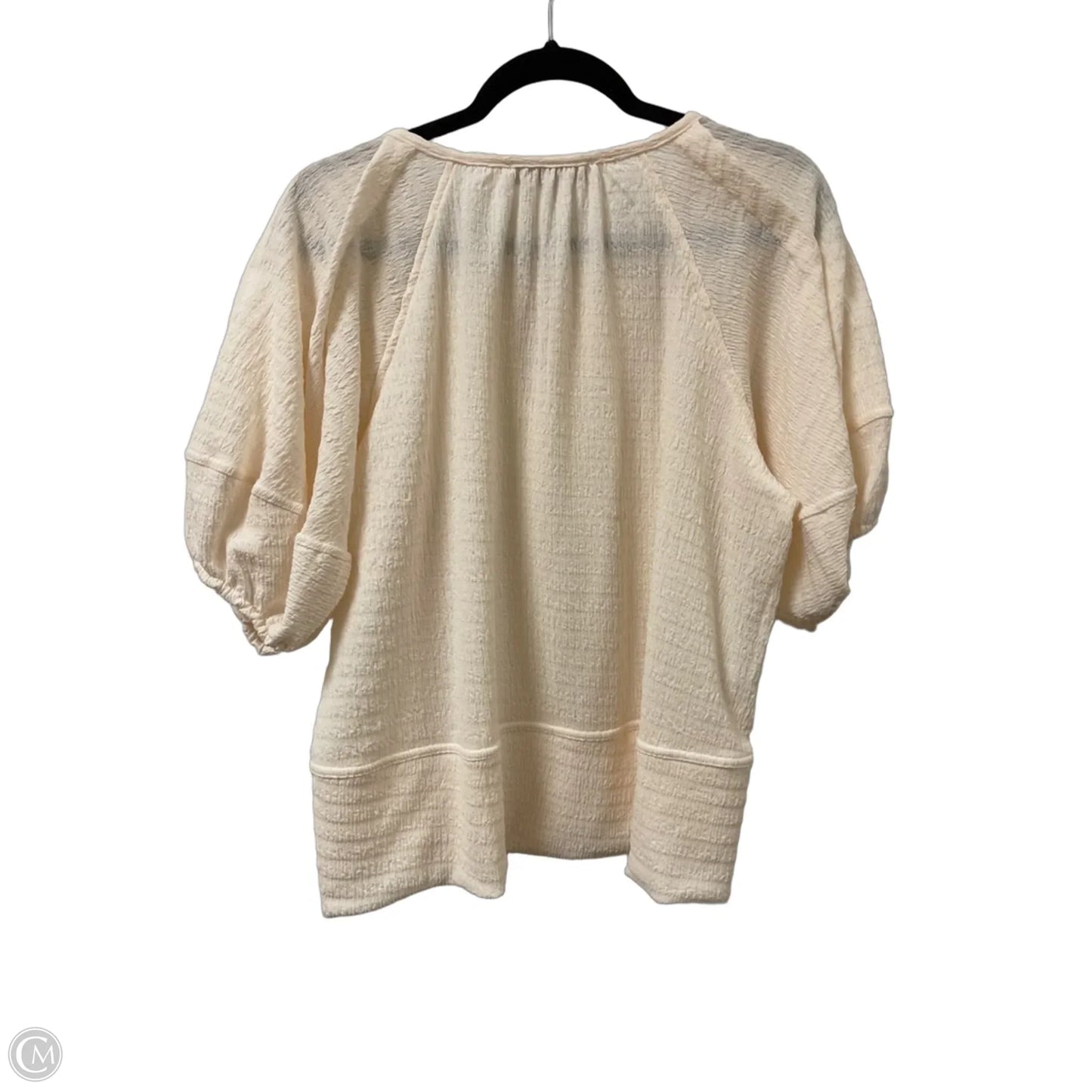 Top Short Sleeve By Loft In Cream, Size: M