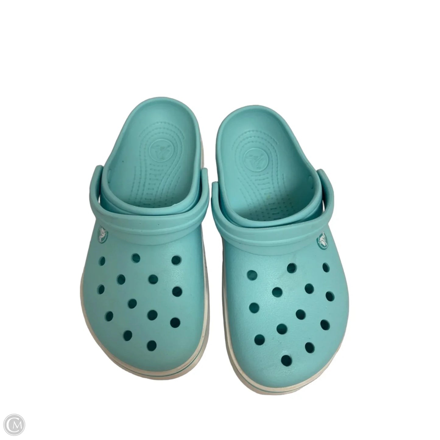 Sandals Flats By Crocs In Blue, Size: 8