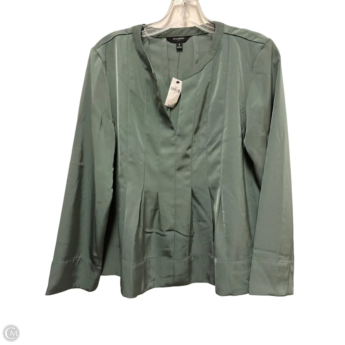 Top Long Sleeve By Banana Republic In Green, Size: S
