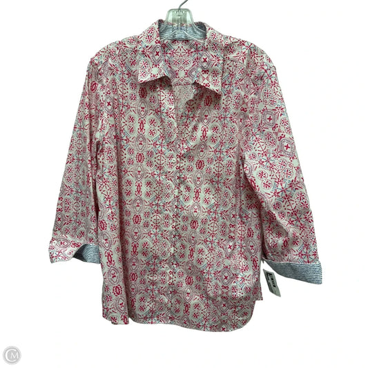 Blouse Long Sleeve By Clothes Mentor In Pink, Size: Xl