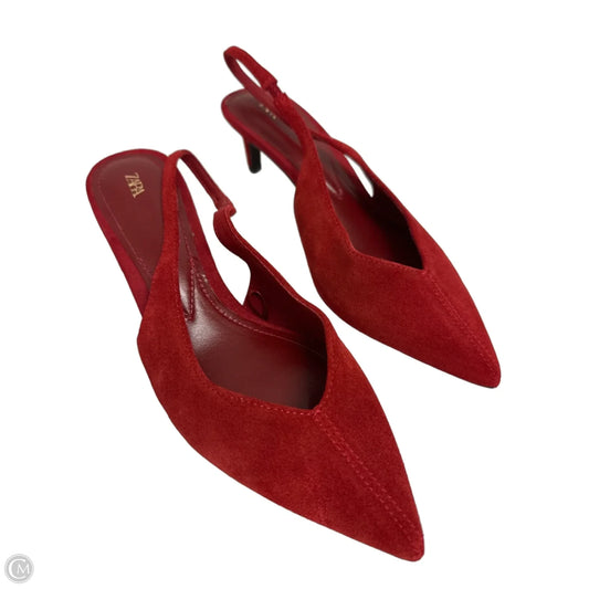 Shoes Heels Kitten By Zara In Red, Size: 6.5