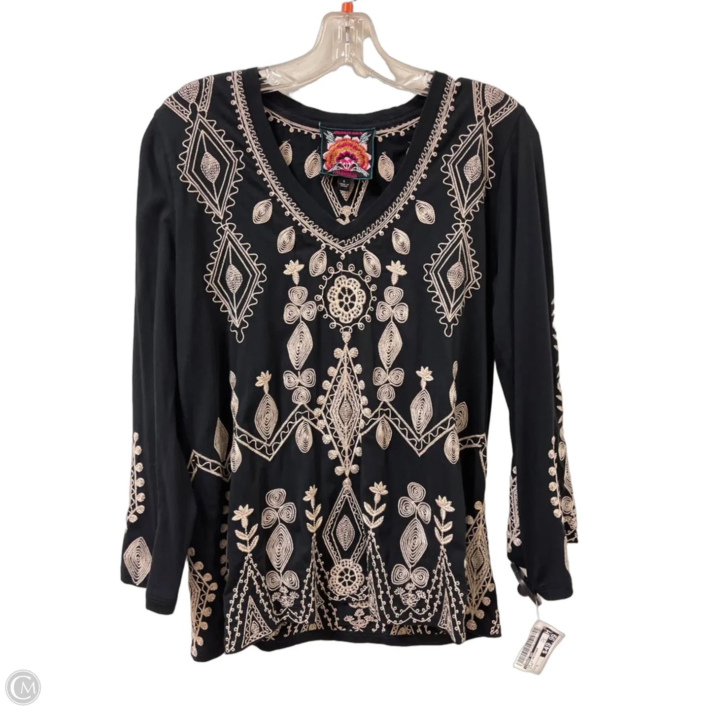 Top Long Sleeve Designer By Johnny Was In Black, Size: S