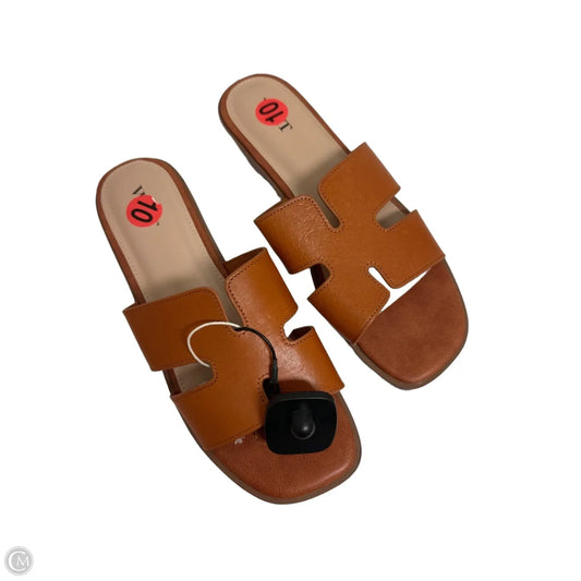 Sandals Flats By Wilt In Brown, Size: 10
