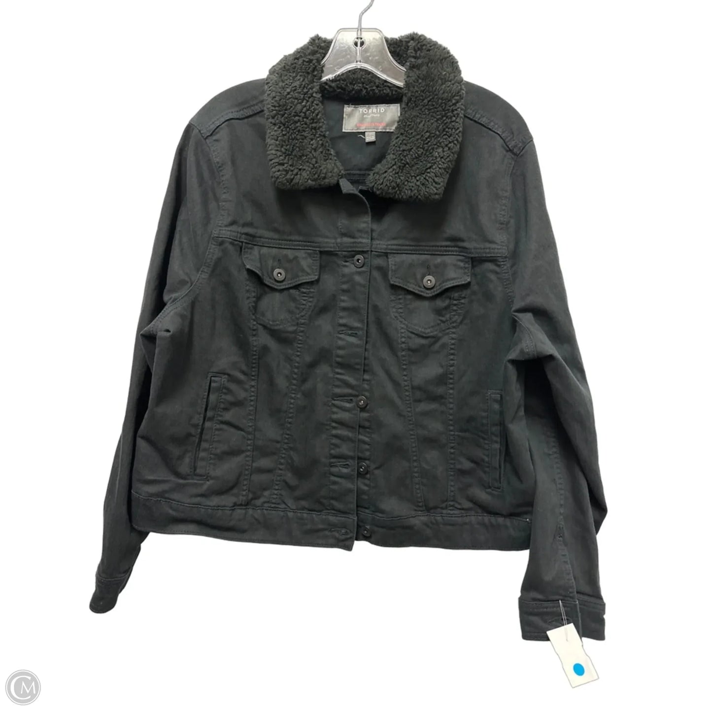 Jacket Denim By Torrid In Black, Size: 2x