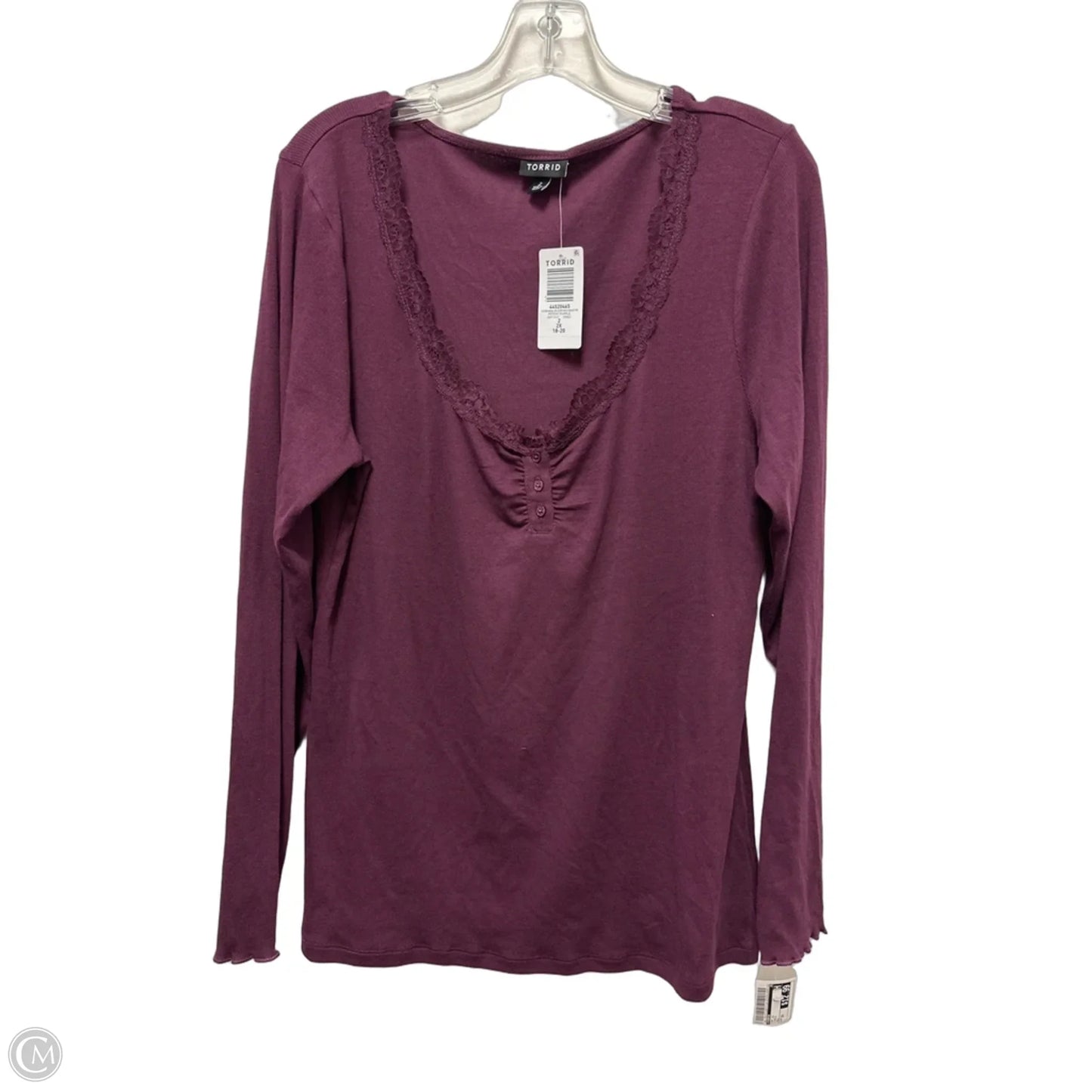 Top Long Sleeve By Torrid In Purple, Size: 2x