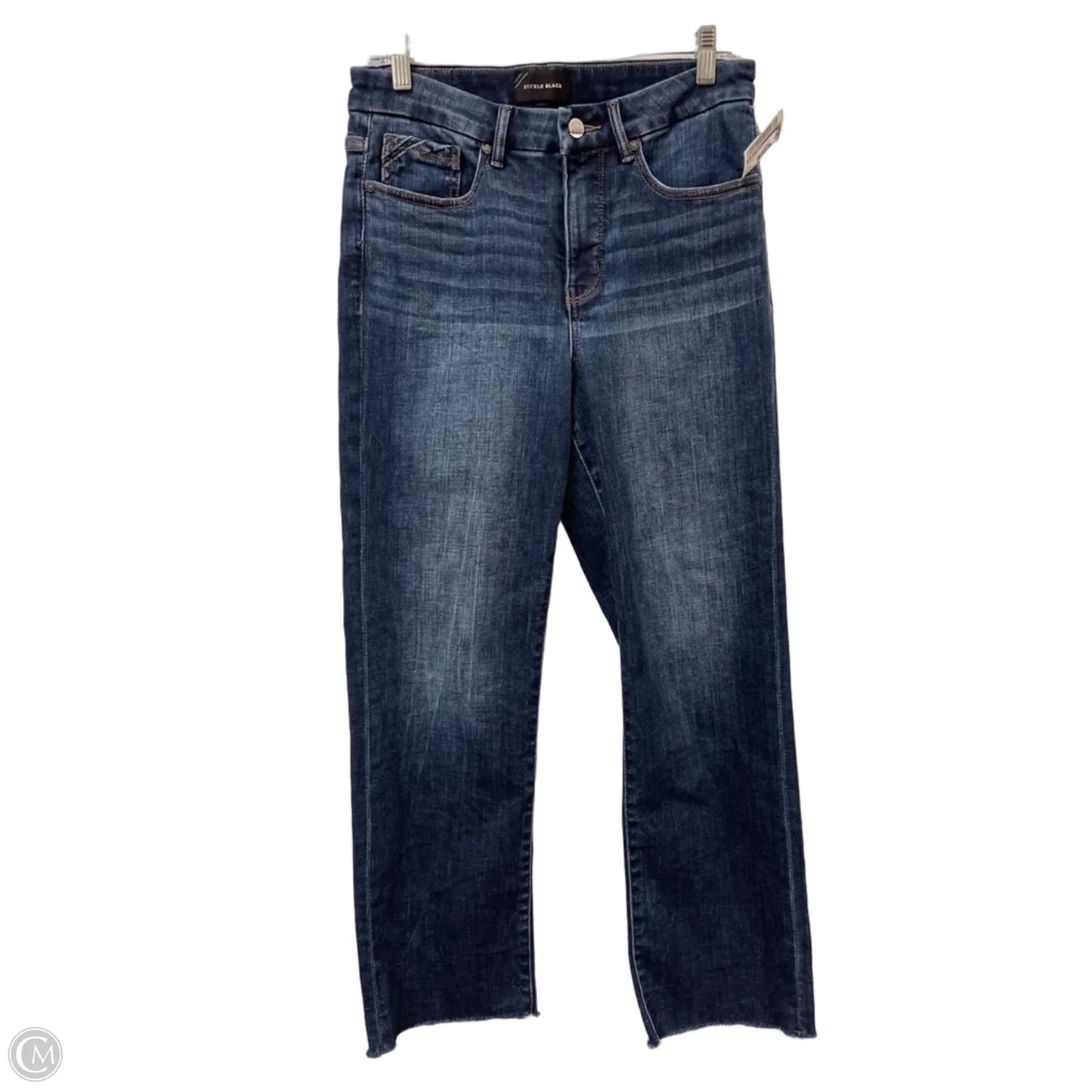 Jeans Straight By Buckle Black In Blue Denim, Size: 8