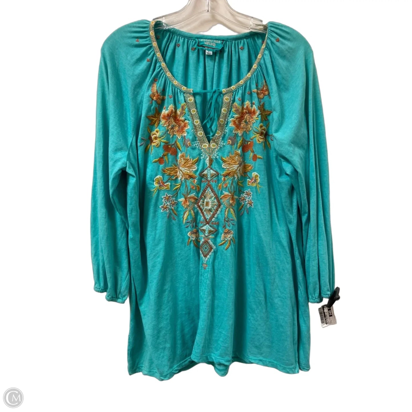 Top Long Sleeve Designer By Johnny Was In Blue, Size: L