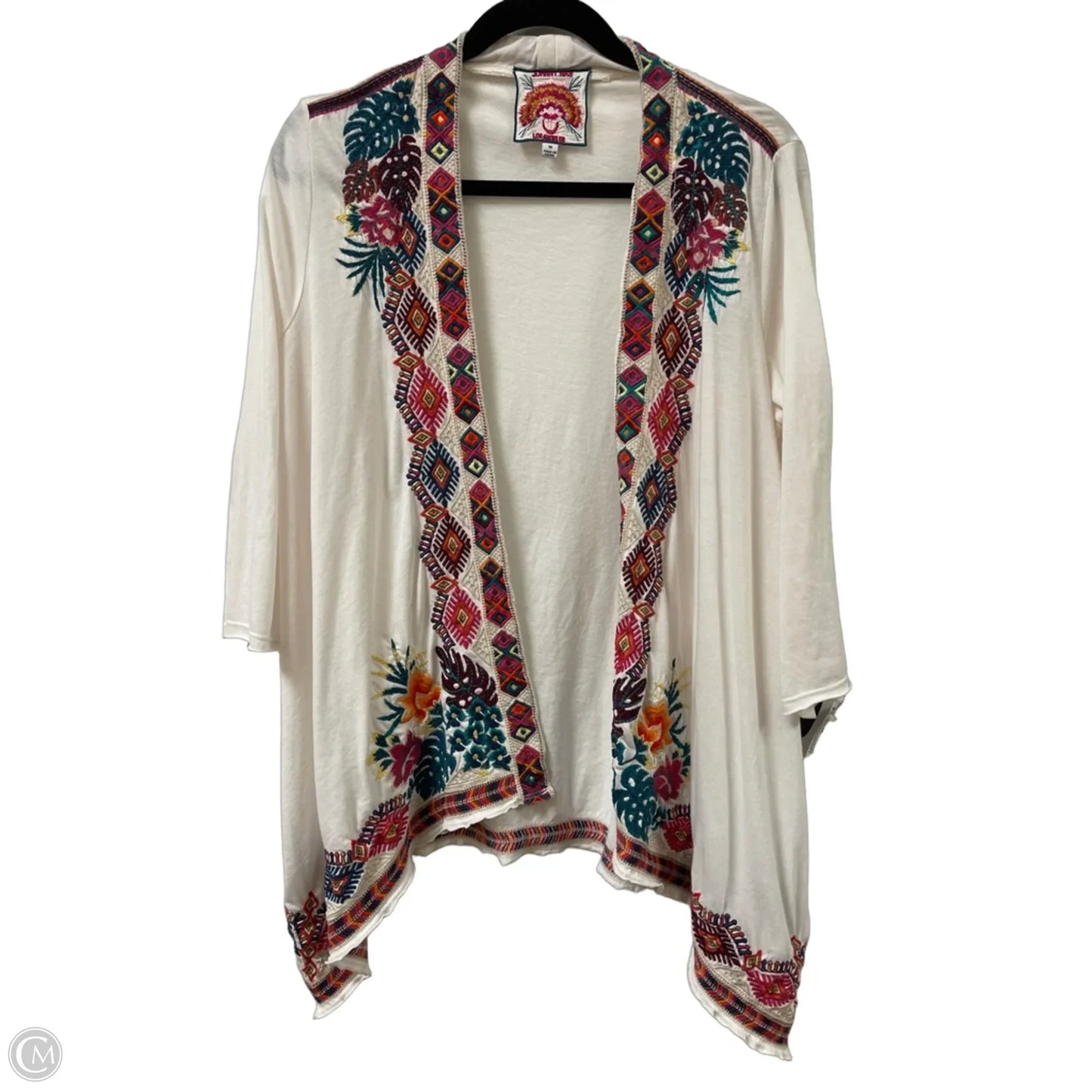 Kimono Designer By Johnny Was In White, Size: M